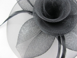 Swirl Fascinator Zwart