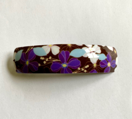 Bruine Haarspeld Bloemen Paars
