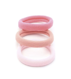 Jersey Haar Elastiekjes Roze 6 stuks