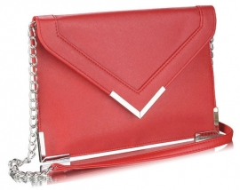 Faux Leather Enveloppe Clutch Rood