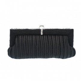 Elegant Beaded Black Evening Bag