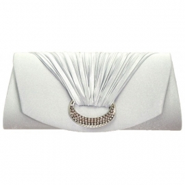 Licht Grijze Clutch Strass