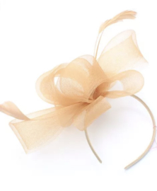 Grote Fascinator Haarband Nude