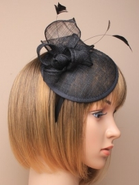 Zwarte Sinamay Fascinator
