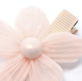 Chiffon Bloem Haarclipje Zacht Roze 2 st