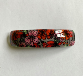 Haarspeld Kleine Hibiscus Grijs Rood