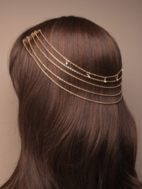 Haar Ketting  Kristallen Goud