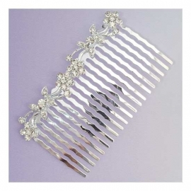 Clear Crystal Butterfly & Flower Hair Comb