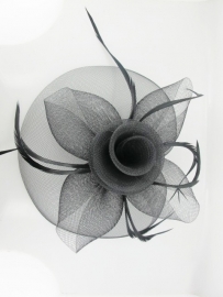 Swirl Fascinator Zwart