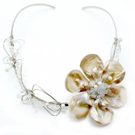 Parelmoer Bloem Ketting