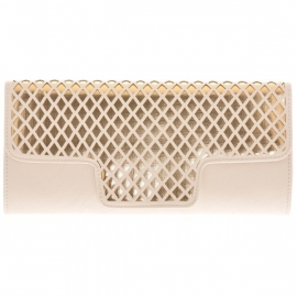 Lazer Cut Clutch Ivoor-Goud