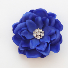 Haarbloem Gardenia met Fonkelend Hartje Kobalt Blauw