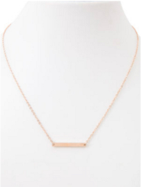 korte ketting met balkje (5cm) / rosé