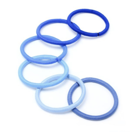 Haar Elastiekjes Blauw Tinten 12 stuks