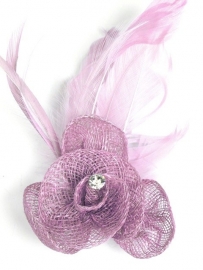 Paarse Fascinator met Fonkelende Steen