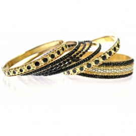 Set van 7 Bangles Zwart