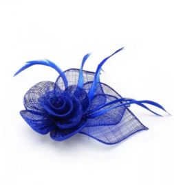 Kobalt Blauwe Sinamay Fascinator