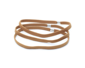Licht Bruine Elastieken Haarband 3 stuks