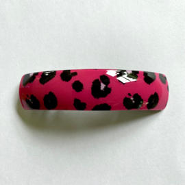 Luipaard Print Haarspeld Fuchsia