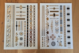 Metallic Tattoos 1 Goud & Zwart