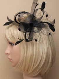 Polkadot Fascinator Zwart