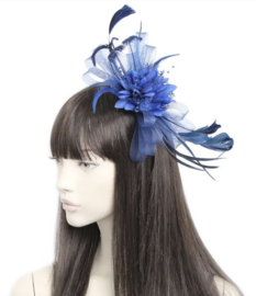 Donker Blauwe Bloem Fascinator Haarband