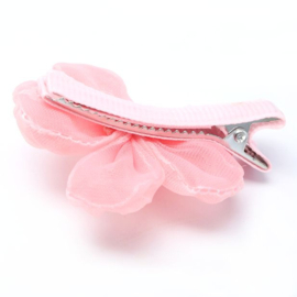 Chiffon Bloem Haarclipje Roze 2 st