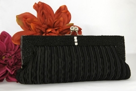 Elegant Beaded Black Evening Bag