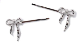 Schuifspeldjes Strik Zilver 2 st