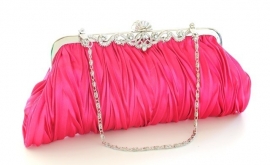 Pink Satin Evening Bag