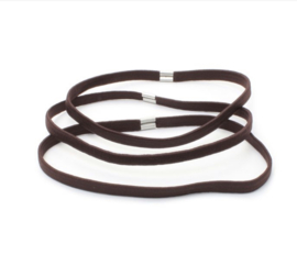 Donker Bruine Elastieken Haarband 3 stuks