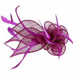 Paarse Sinamay Fascinator