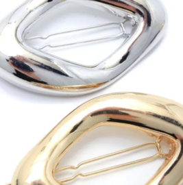 Setje Moderne Ovalen Haarspelden Zilver 2 stuks