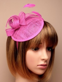 Fuchsia Sinamay Fascinator