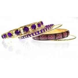 Set van 6 Bangles Paars