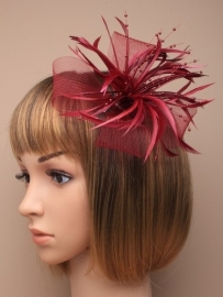 Decoratieve Fascinator Bordeaux