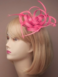 Fuchsia Sinamay "Strik" Fascinator