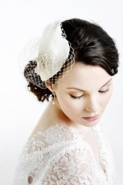 Prachtige Fascinator met Mini Birdcage Sluier