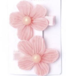 Chiffon Bloem Haarclipje Roze 2 st