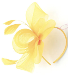 Grote Fascinator Haarband Geel