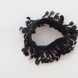Zwarte Kralen Cuff Armband
