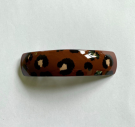 Luipaard Print Haarspeld Bruin