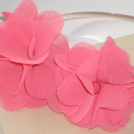 Ruches Haarband Roze