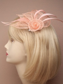 Peach Sinamay Fascinator