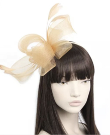 Grote Fascinator Haarband Nude