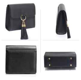 Zwarte Clutch met Kwastjes