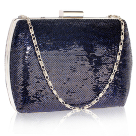 Pailletten Clutch Blauw