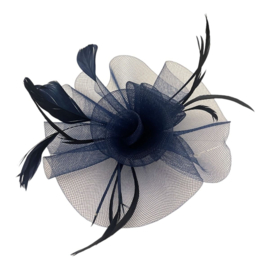 Swirl Fascinator Donker Blauw