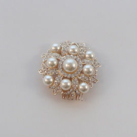 Vintage Parel Broche Haarkam