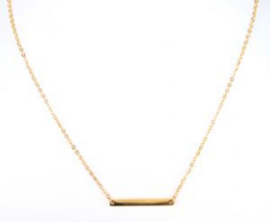 korte ketting met balkje (5cm) / goud